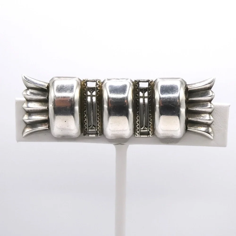 Art Deco Sterling Silver 925 Bar Brooch Pin 2.3